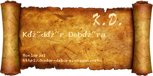 Kádár Debóra névjegykártya